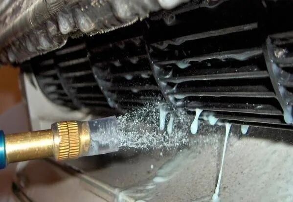 AC cleaning Limassol — professional split-system cleaning process by Cyprus Climate technician